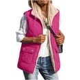 thumbnail image 1 of Women Fleece Lined Quilted Vest Sleeveless Zip up Outerwear Lapel Collar Warm Waistcoat Casual Fall Winter Gilet with Pockets XL, 1 of 7