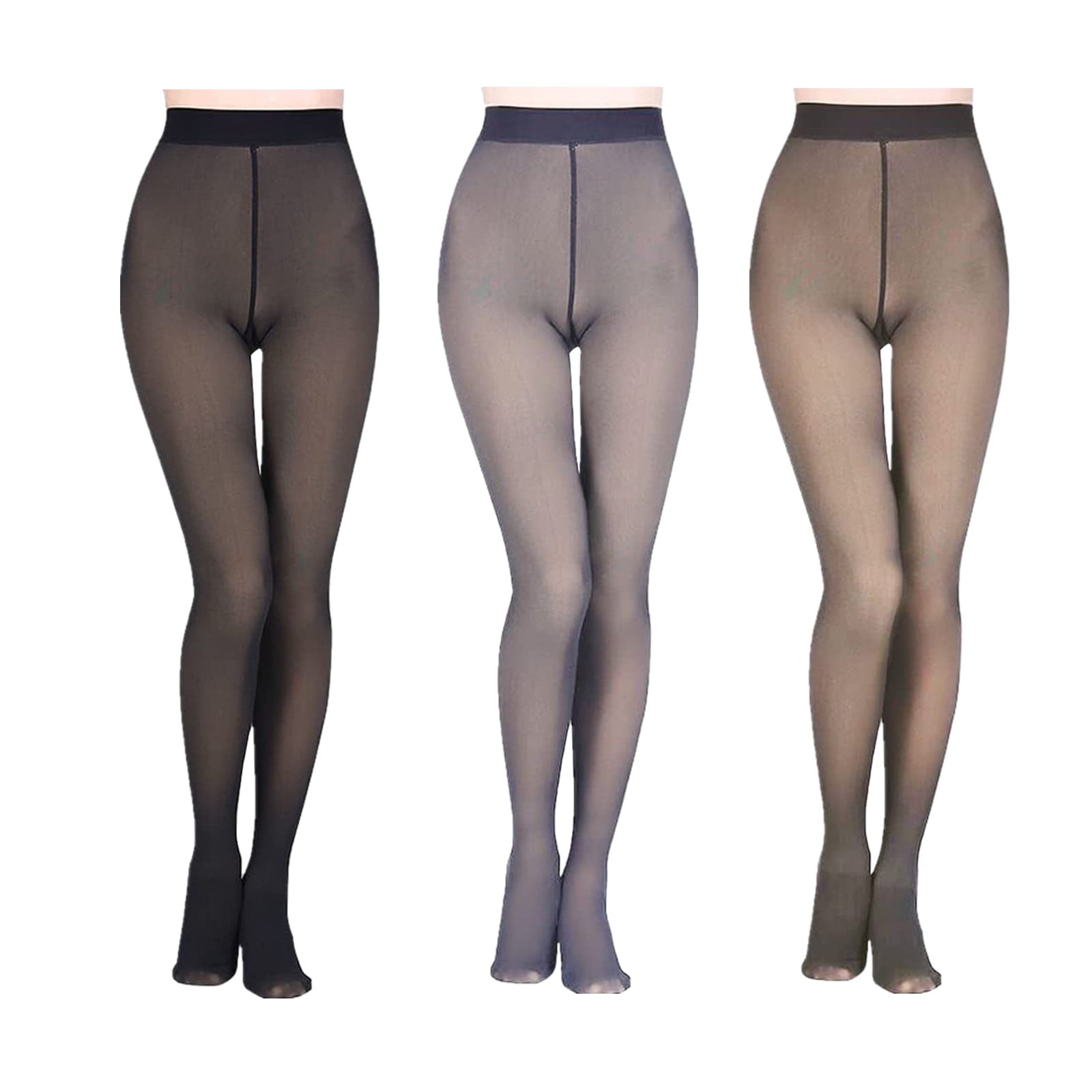 Buy ALAXENDER Fleece Lined Tights Women Warm Fake Translucent