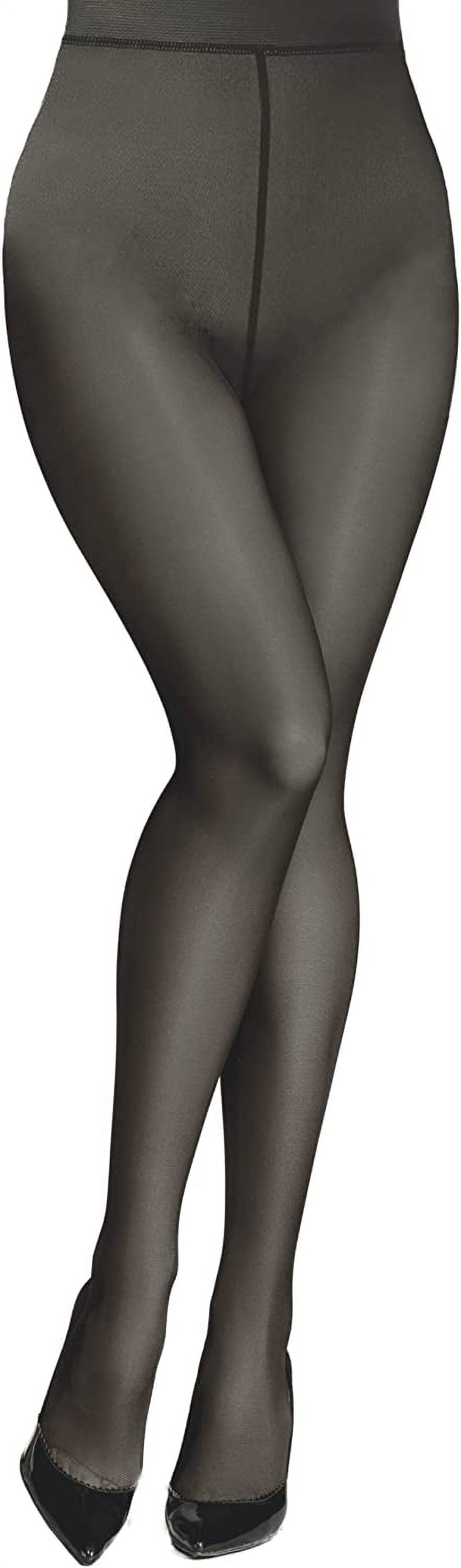 Women's Fleece Lined Fake Translucent Tights - Warm Thermal Sheer Pantyhose, High Waist, Opaque Winter Leggings - View #3