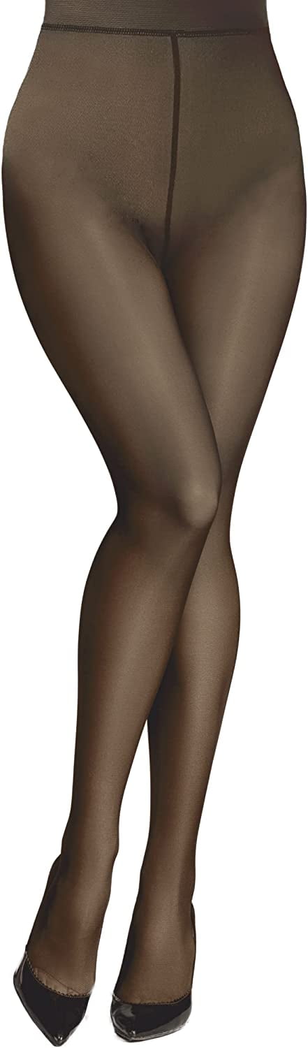 Women's Warm Leggings Pantyhose Fake Translucent Tights Cozy with Fleece- Lined Stocking (Black, one size) 