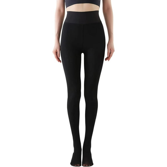 Women Fleece Lined Tights Winter Pantyhose Warm Thermal Opaque Insulated Textured Matt Thick Inner Plush Heavy Fluffy