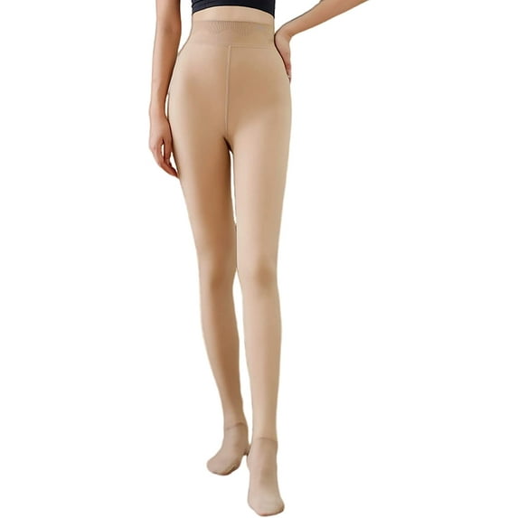 Women Fleece Lined Tights Winter Pantyhose Warm Thermal Opaque Insulated Textured Matt Thick Inner Plush Heavy Fluffy