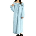 thumbnail image 1 of Women Fleece Nightgown Long Sleeve Warm Sleep Dress Soft Plush Loungewear Cozy Winter Nightwear Home Robe, 1 of 4