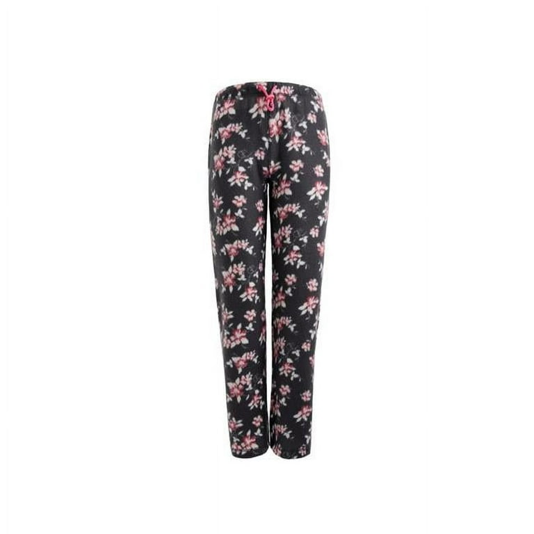 Women Fleece Pajama Pants Black Floral 3X 5X Pack of 12