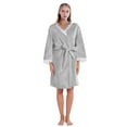 thumbnail image 1 of Women Fleece Robe Lightweight Soft Plush Flannel Warm Sleepwear Bathrobes Sleepwear, 1 of 6