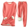 thumbnail image 1 of Women Fleece Sweatsuit 2 Pieces Outfit Winter Warm Sherpa Lined Tracksuit,Crewneck Sport Sweatshirt Pullover and Sweatpants Tracksuit Outfit Loungewear, 1 of 4