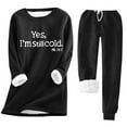 thumbnail image 1 of Yes I'm Still Freezing Me 24 7 Fleece Sweatshirts and Sweatpants Set for Women Plus Size Fuzzy Sherpa Lined Tracksuit Pants Sets Two Piece Loungwear, 1 of 5