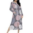 thumbnail image 1 of Women Fleece Zip Robe Long Sleeve Flannel Nightgown Warm Plush Sleepwear Floral Print Loungewear Winter Dress, 1 of 8