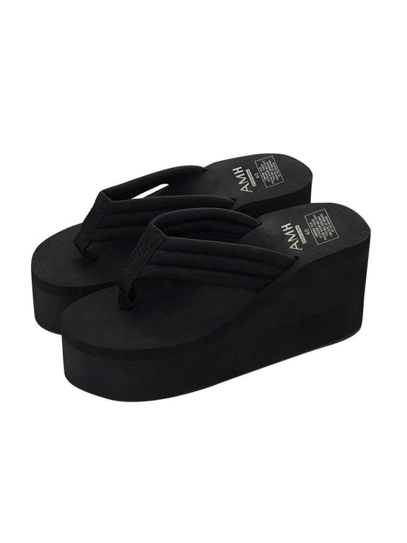 Women Flip Flop, Thong Wedge Platform Sandals Arch Support Slippers High Heel Comfortable Cushion Shoes Summer Beach