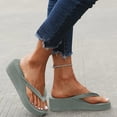 thumbnail image 1 of Women Flip Flops Non- Beach Sandals Casual Soft Sole Easy Wear Women'S Ladies Platform Bohemian Beach Shoes Slippers Sandals Green CN:38/US:7, 1 of 7
