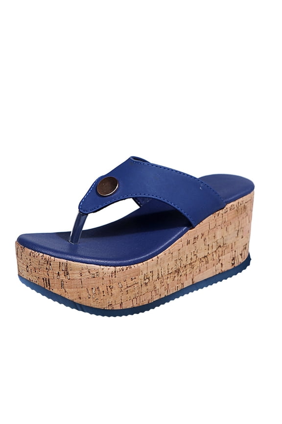 Women Flip Flops Wedge & Flat Dual Style Breathable Thong Sandals Casual Outdoor Slippers ,Us Size:9