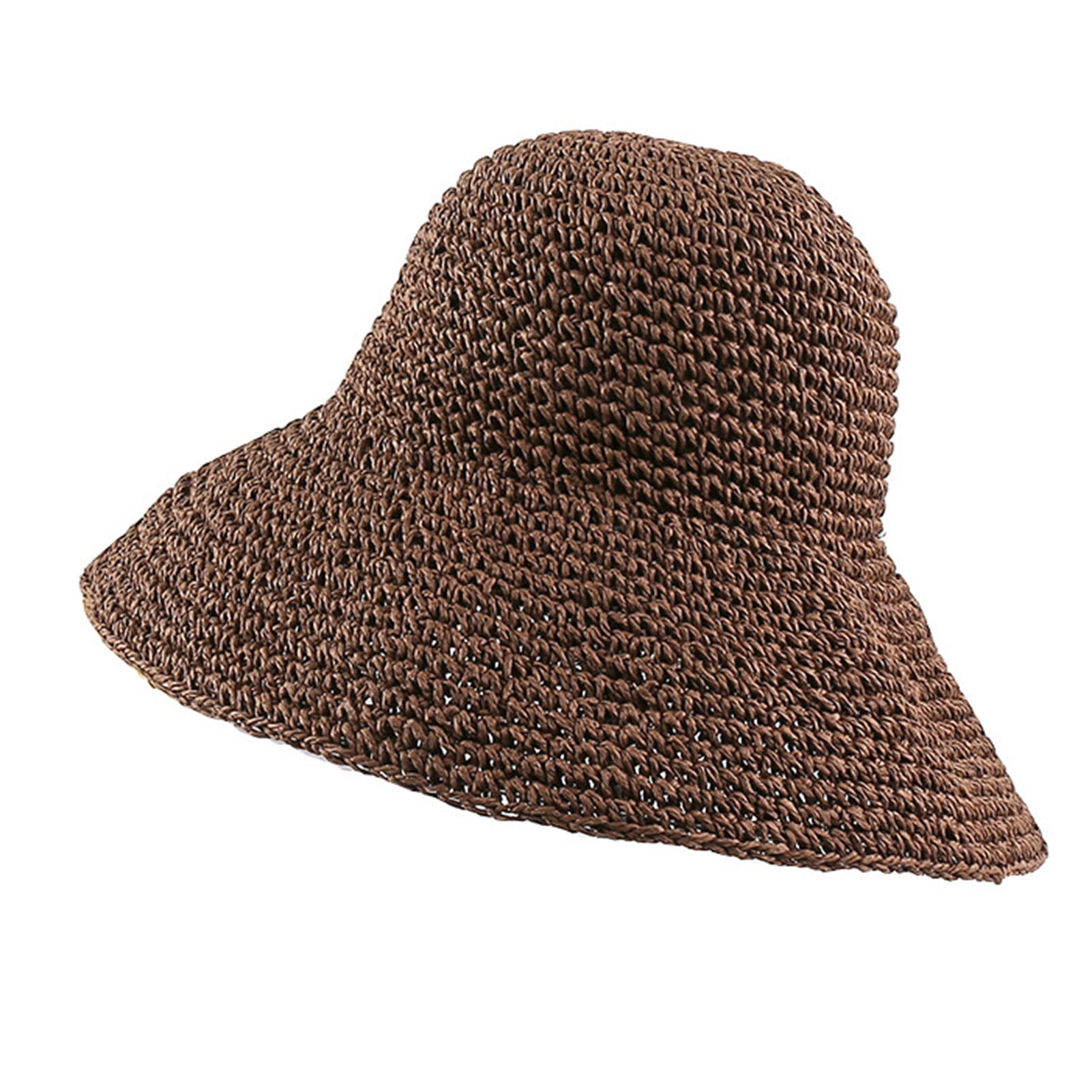 uhr【ウーア】　Portable Sun Hat Women Floppy Straw Sun Hat Foldable Packable Wide Brim Summer