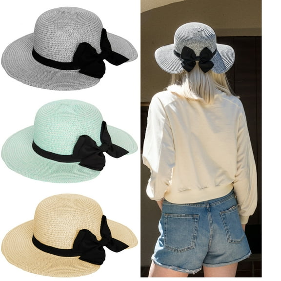Women Floppy Sun Beach Straw Hats Wide Brim