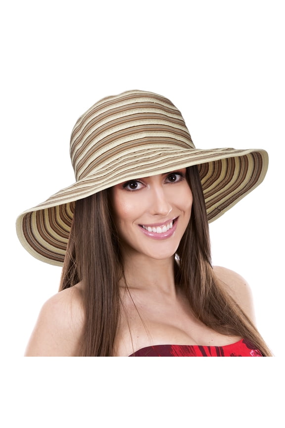 Women Floppy Sun Bucket Hats w/ Wide Brim Summer Beach UV Protection Foldable Gardening Hiking Cap by Solaris
