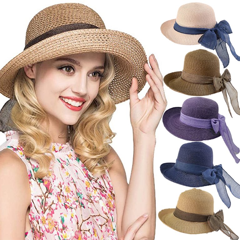 Women Floppy Sun Hats Fashionable Summer Wide Brim Cap  display picture 2