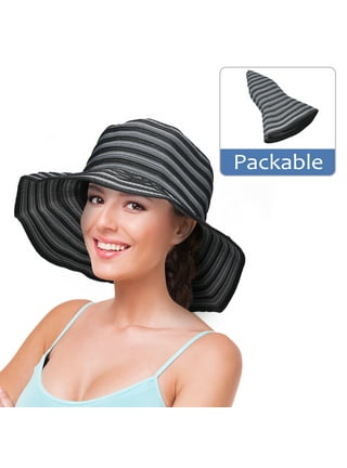 Peaoy Travel Foldable Wide Brim Bowknot UV Protection Floppy Summer Cap Sun  Hat for Women Girl