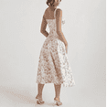 thumbnail image 1 of Women Floral Corset Dress Backless Cami Dresses Boho Summer Spaghetti Straps Square Neck Casual Midi Dress Flowy Slit Bustier Dresses, 1 of 4