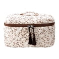 thumbnail image 1 of Women Floral Dustproof Makeup Bags with Zipper Cosmetics Toiletry Organizer Large Capacity Portable Storage Case for Work Daily Holiday Gifts (Style 3), 1 of 8