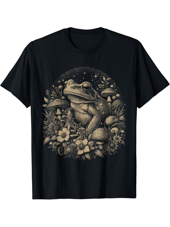 Women Floral Frog Cottagecore Fairycore Aesthetic T Shirt Size S-5XL