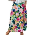thumbnail image 1 of Women Floral Maxi Skirts Loose Boho Skirts High Waisted Dress with Side Pocket Vacation Beach, 1 of 5