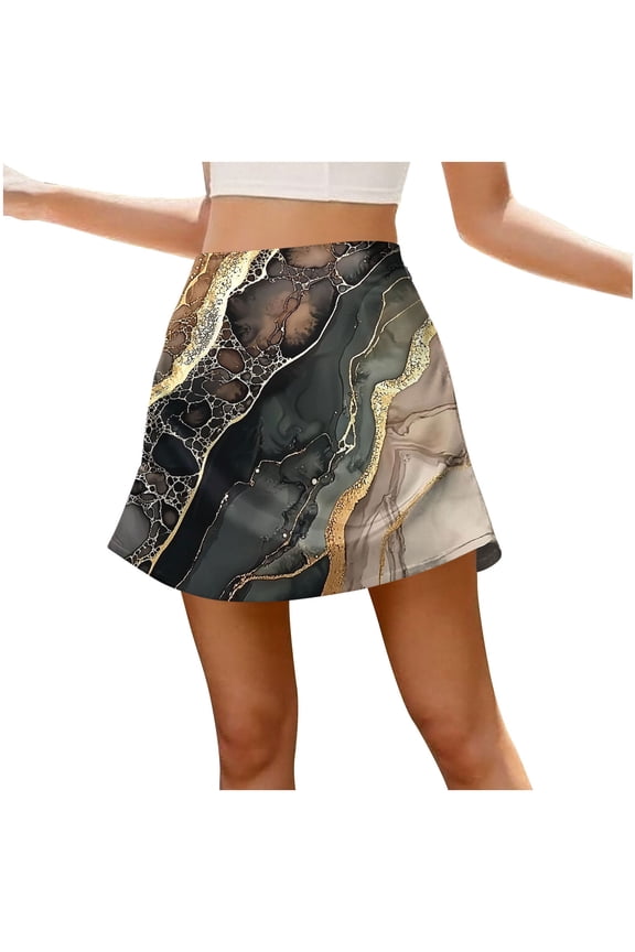 Women Floral Mini Skirts Trendy Casual Plus Size Short Skirts Cute A Line High Waist Side Zipper Chic Work Outfits