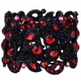 thumbnail image 1 of Women Floral Pattern Stretch Cuff Bracelet Fit Wrist Circumference 6 to 7.5 inch, 1 of 5