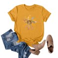thumbnail image 1 of Women Floral Printed Casual Short Sleeve O Neck T Shirt Summer Loose Blouse Tops, 1 of 4