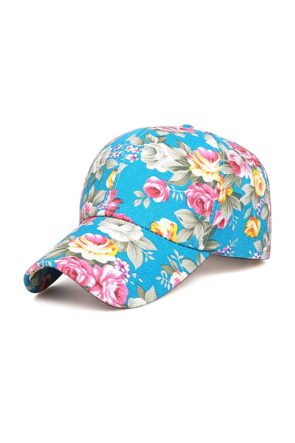 Women Floral Printed Hat Baseball Cap Sun Shade Fashion Ladies Sunscreen Hat Outdoor Sport Casual Hat Adjustable