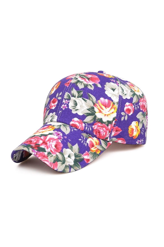 Women Floral Printed Hat Baseball Cap Sun Shade Fashion Ladies Sunscreen Hat Outdoor Sport Casual Hat Adjustable