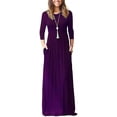 thumbnail image 1 of Women Floral Printed Loose Plain Casual Long Maxi Dresses with Pockets, 1 of 2