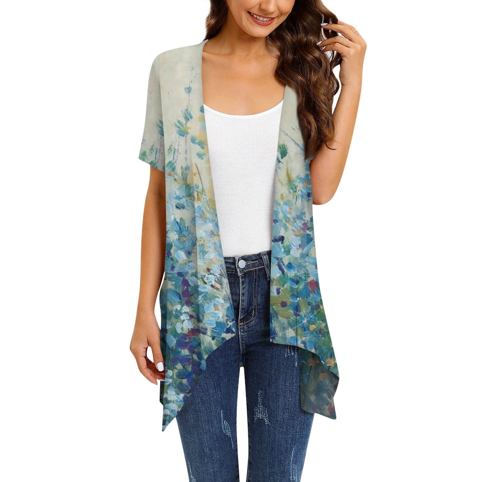 Strickjacke Damen Wiwclo Blumen-Cardigan Für Damen – Leicht