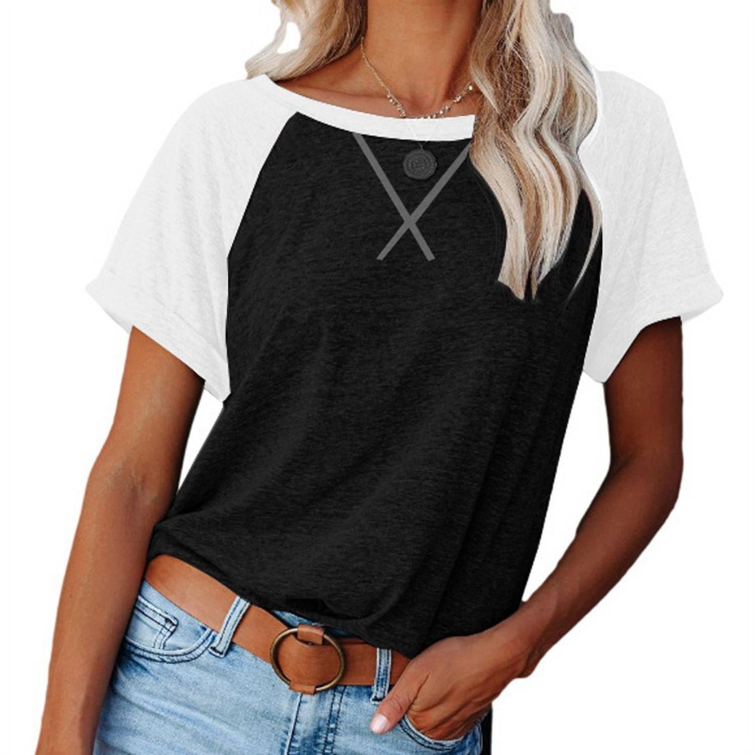 Women Floral Tie Dye T-Shirt Casual Summer Round Neck Short Sleeve