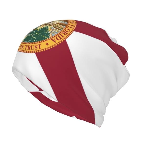 Women Florida Flag Slouchy Beanie Hat Stretch Turban Hats Headwear Caps Baggy Skull Sleep Scarf