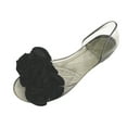 thumbnail image 1 of Women Flower Decor Sandals Summer Cute Slip on Jelly Shoes Comfort Open Toe Flats Bohemian Flat Sandal New Black Women Sandal, 1 of 3