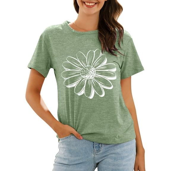 Women Flower Graphic Printed T-Shirt