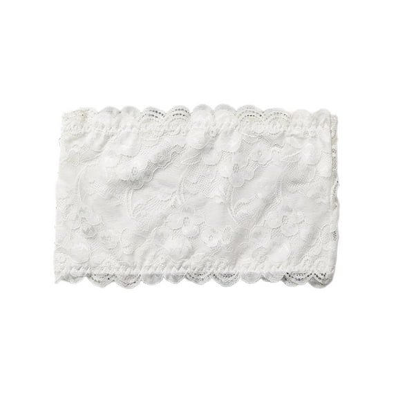 Women Flower Lace Crop Tube Top Strapless Bras No Padded No Underwire Seamless Underwear Chest Wrap Bralettes Underwear