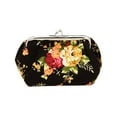 thumbnail image 1 of Women Flower Printed Canvas Wallet Card Holder Coin Purse Clutch Handbag Bag, 1 of 8