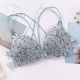 thumbnail image 1 of Women Flower Printed Cozy Bras Front Buckle Wireless Bralette Lingerie Comfort Push Up Floral Bras, 1 of 8