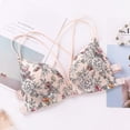 thumbnail image 1 of Women Flower Printed Cozy Bras Front Buckle Wireless Bralette Lingerie Comfort Push Up Floral Bras, 1 of 8