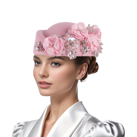 Women Vintage Fascinator Hat Flower Derby Church Tea Party Headpiece