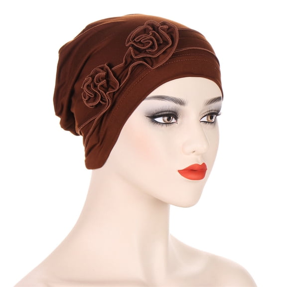 Women Flower Turban Beanie Hat Stretch Elastic Cap Headwear Hair Wrap Headwrap