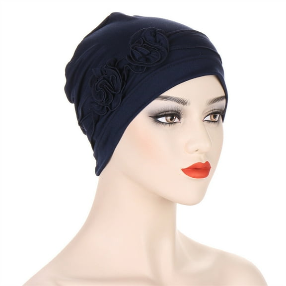 Women Flower Turban Beanie Hat Stretch Elastic Cap Headwear Hair Wrap Headwrap