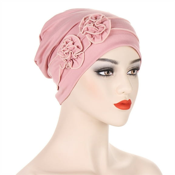 Women Flower Turban Beanie Hat Stretch Elastic Cap Headwear Hair Wrap Headwrap