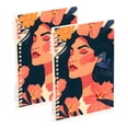 thumbnail image 1 of Women Flowers Ring Binder Notebook Journey Note Diary College Ruled Spiral Notebook Study Loose Leaf Paper A5 60 Pages, 1 of 8