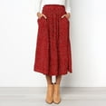 thumbnail image 1 of Women Flowy Casual A-Line Half Skirt Comfortable Stretchy Waist Summer Versatile Outfit, 1 of 5