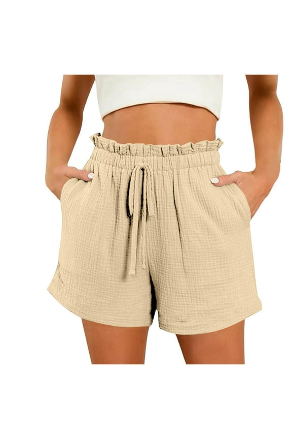 Women Flowy Shorts Summer Boho Comfort Elastic Waist Ruffle Mini Shorts Dressy Casual Resort Wear 2025