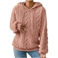 thumbnail image 1 of Women Fluffy Hoodie Fuzzy Fleece Pullover Sherpa Hooded Sweatshirt Winter Warm Teddy Soft Jumper Plush Comfy Hoodies Ladies Casual Loose Thick Sweatshirts Tops Plus Size 8-22, 1 of 5