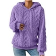 thumbnail image 1 of Women Fluffy Hoodie Fuzzy Fleece Pullover Sherpa Hooded Sweatshirt Winter Warm Teddy Soft Jumper Plush Comfy Hoodies Ladies Casual Loose Thick Sweatshirts Tops Plus Size 8-22, 1 of 5