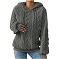 thumbnail image 1 of Women Fluffy Hoodie Fuzzy Fleece Pullover Sherpa Hooded Sweatshirt Winter Warm Teddy Soft Jumper Plush Comfy Hoodies Ladies Casual Loose Thick Sweatshirts Tops Plus Size 8-22, 1 of 5