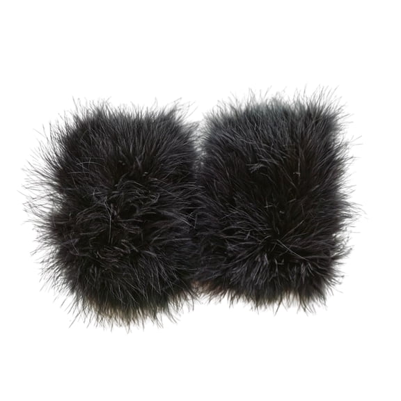 Women Fluffy Wrist Cuffs Feather Cuffs Arm Warmer Sleeve Decoration for Jacket Coat